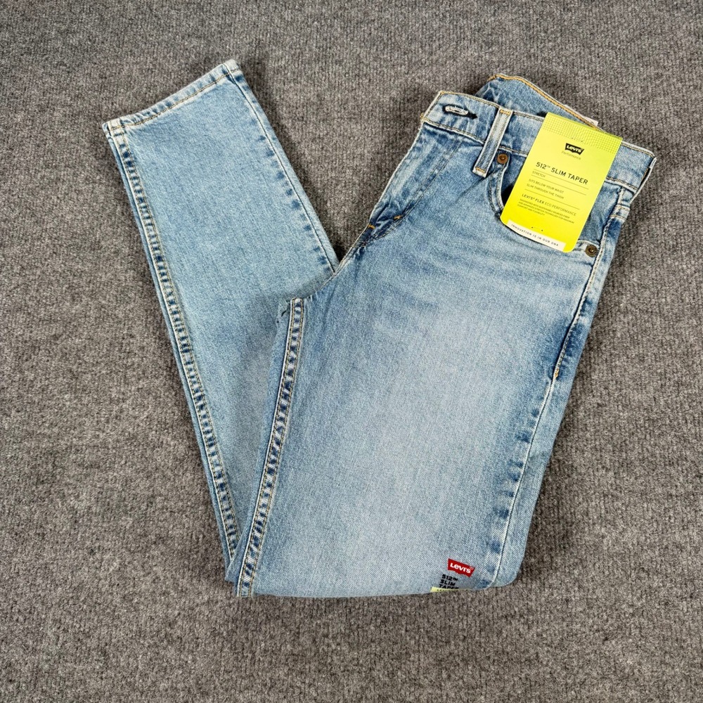 Levis 512 Slim Taper Jeans Light Wash Blue Denim 28x30 28833-0956 #4512